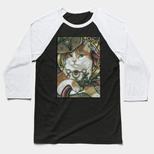 Pirate Cat - Orange and White - Cat Baseball T-Shirt